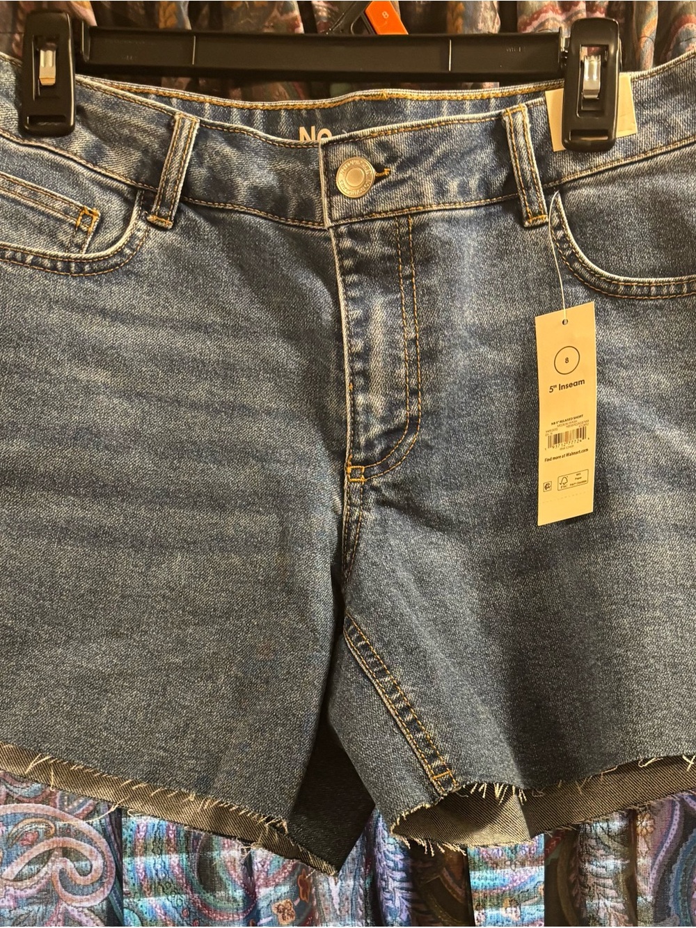 No Boundaries Classic Blue Denim Frayed-Hem Women’s Shorts